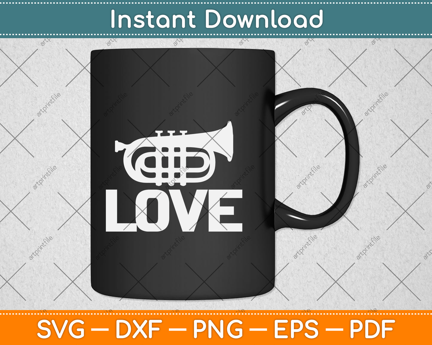 Love Trumpet Svg Png Dxf Digital Cutting File