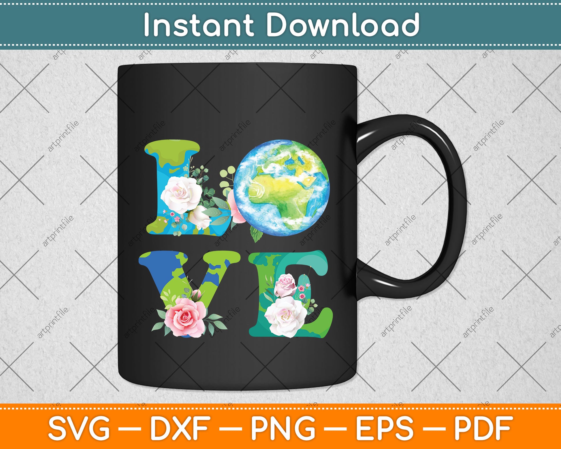 Love World Earth Day Svg Png Dxf Digital Cutting File