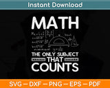 Math Teacher Mathematician Funny Svg Png Dxf Digital Cutting File