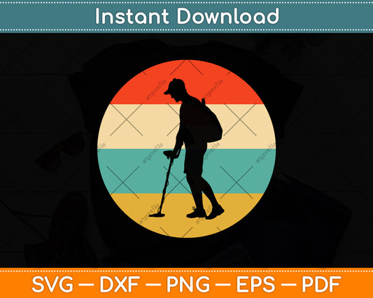 Metal Detecting Retro Vintage Svg Png Dxf Digital Cutting File