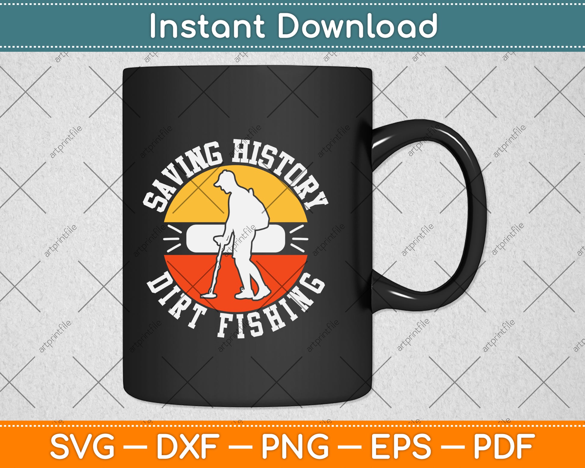 Metal Detector Saving History Dirt Fishing Detecting Svg Png Dxf Digital Cutting File