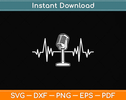 Microphone Heartbeat Funny Svg Png Dxf Digital Cutting File