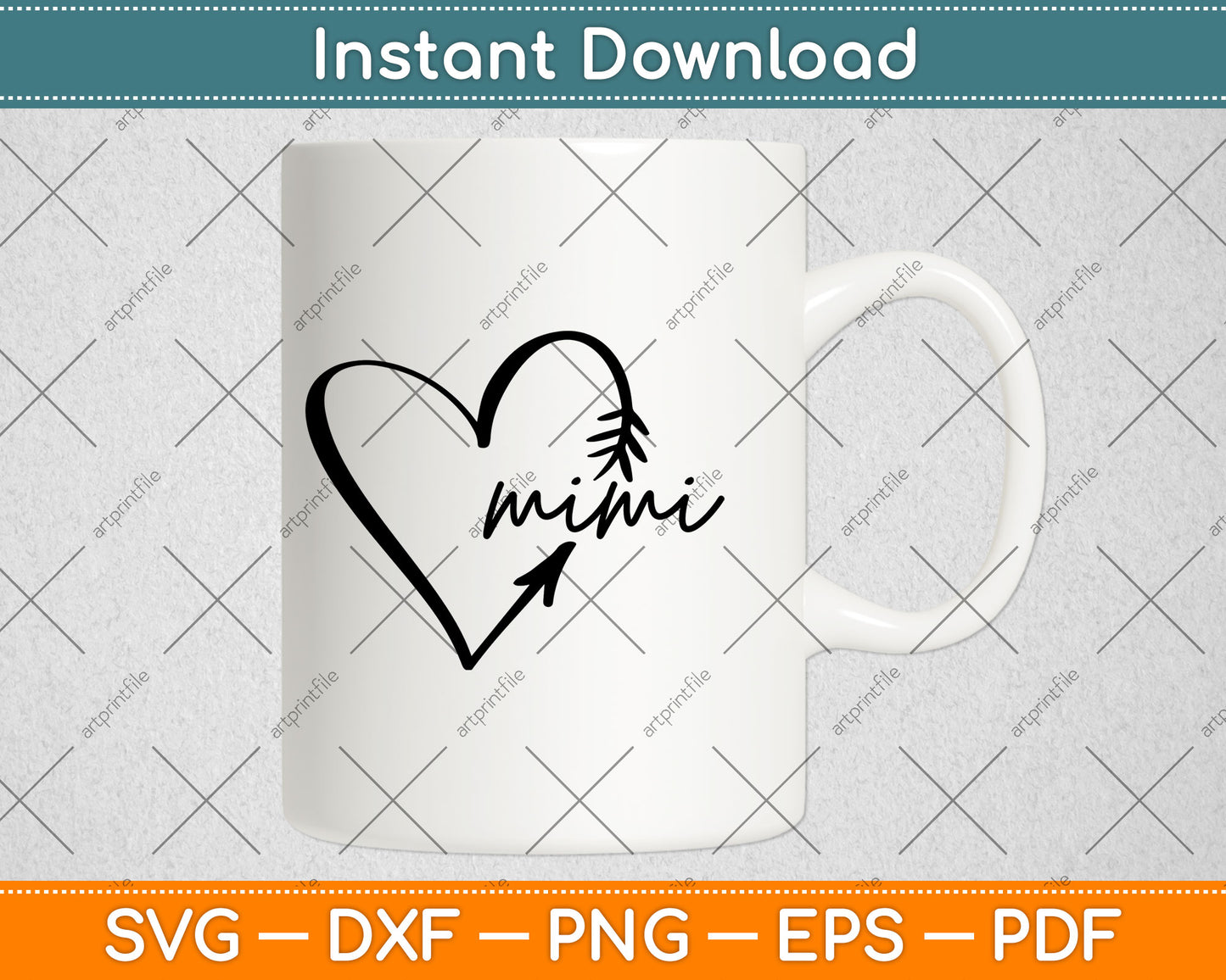 Mimi Heart Svg Design Cricut Printable Cutting Files