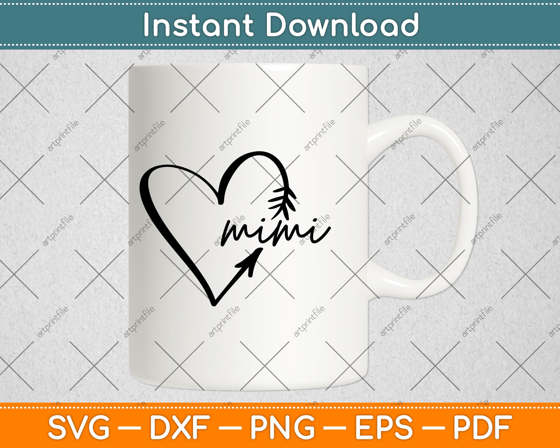 Mimi Heart Svg Design Cricut Printable Cutting Files