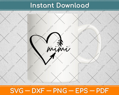 Mimi Heart Svg Design Cricut Printable Cutting Files