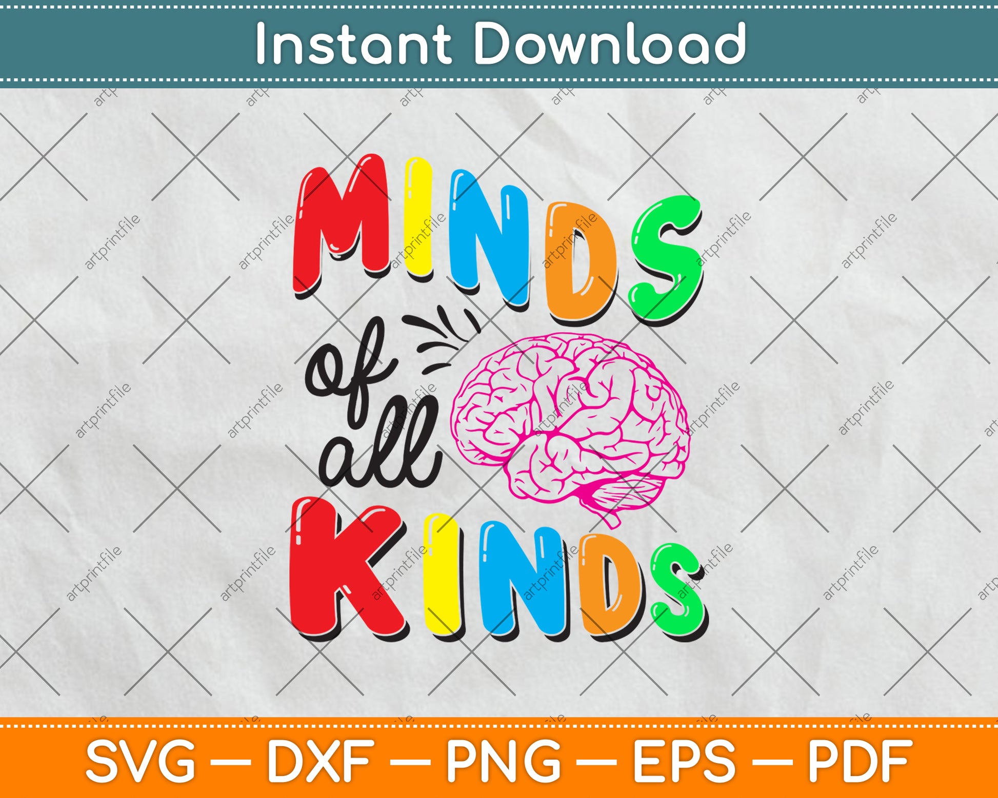 Minds Of All Kinds School Psychologist Svg Png Dxf Digital Cutting File