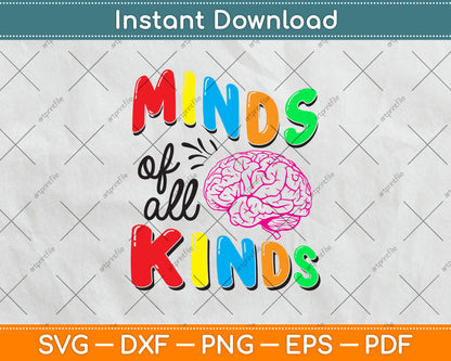 Minds Of All Kinds School Psychologist Svg Png Dxf Digital Cutting File