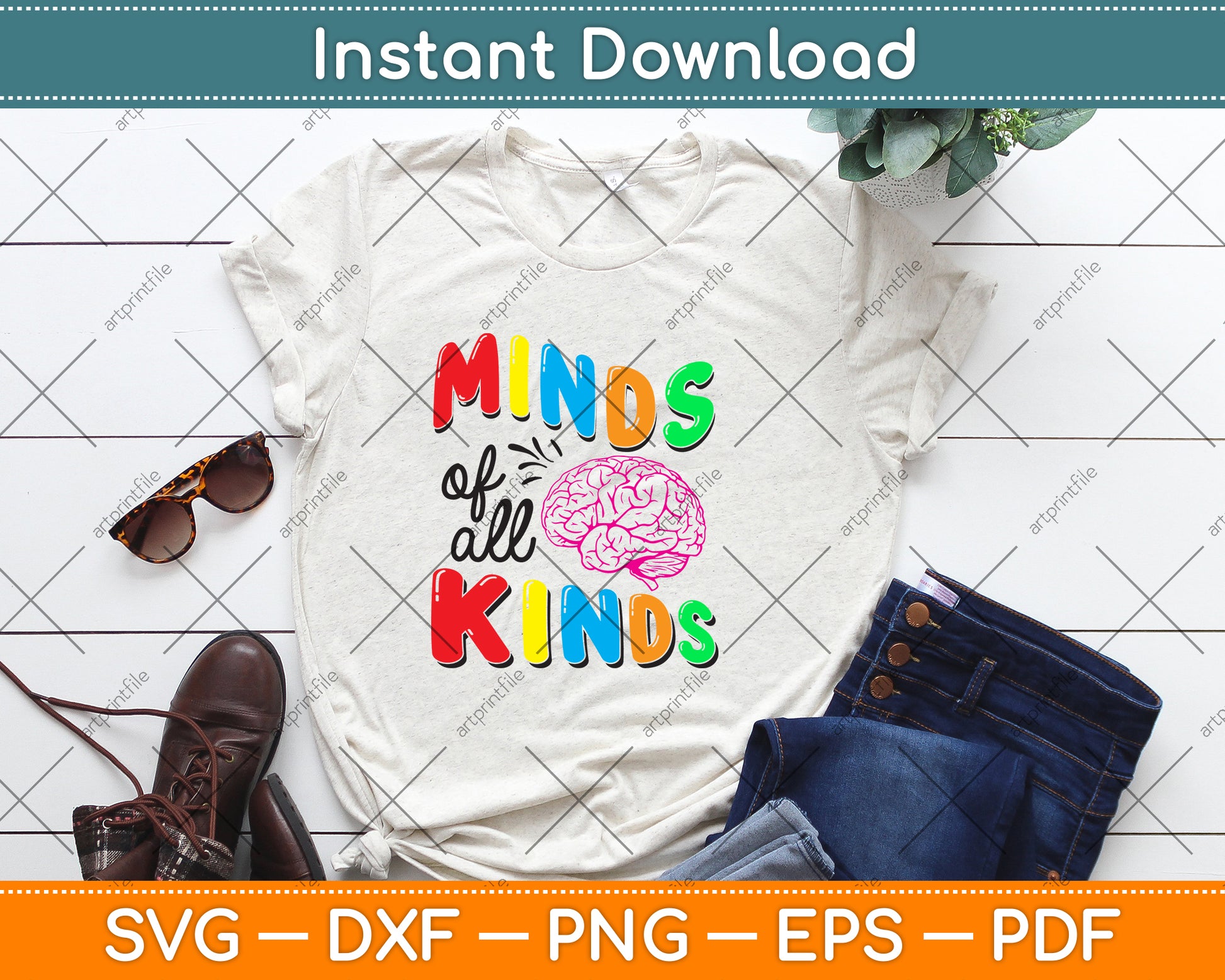 Minds Of All Kinds School Psychologist Svg Png Dxf Digital Cutting File