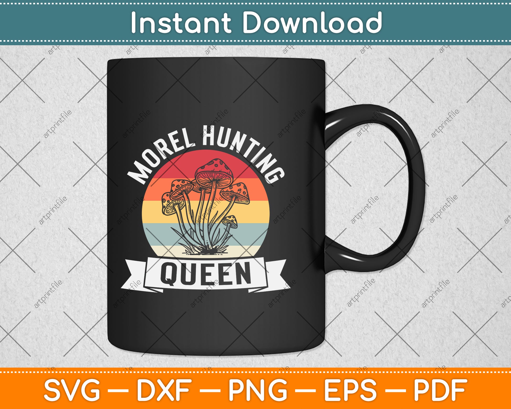 Morel Mushroom Hunting Queen Svg Png Dxf Digital Cutting File
