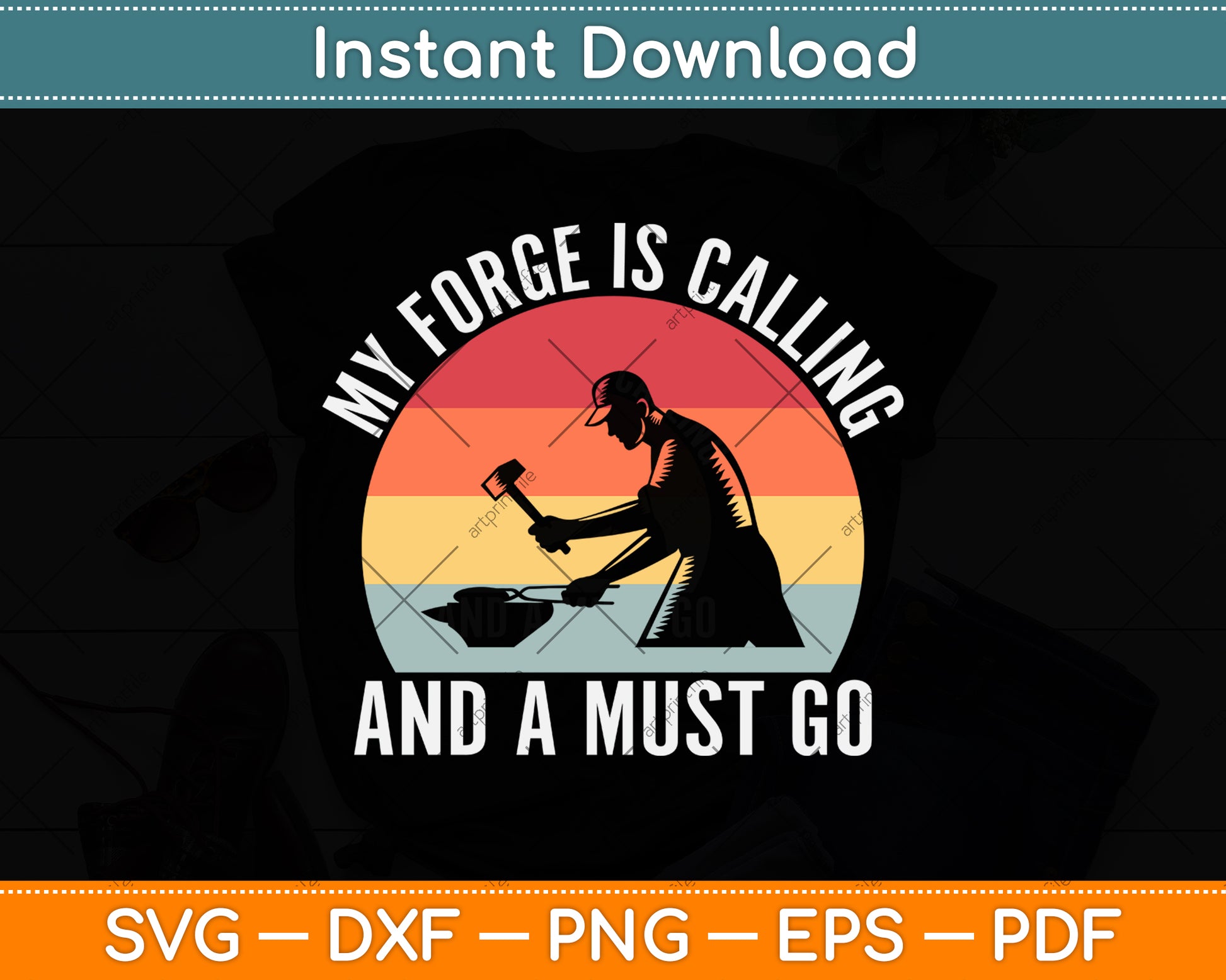 My Forge Is Calling And A Must Go Blacksmith Svg Png Dxf Digital Cutting File