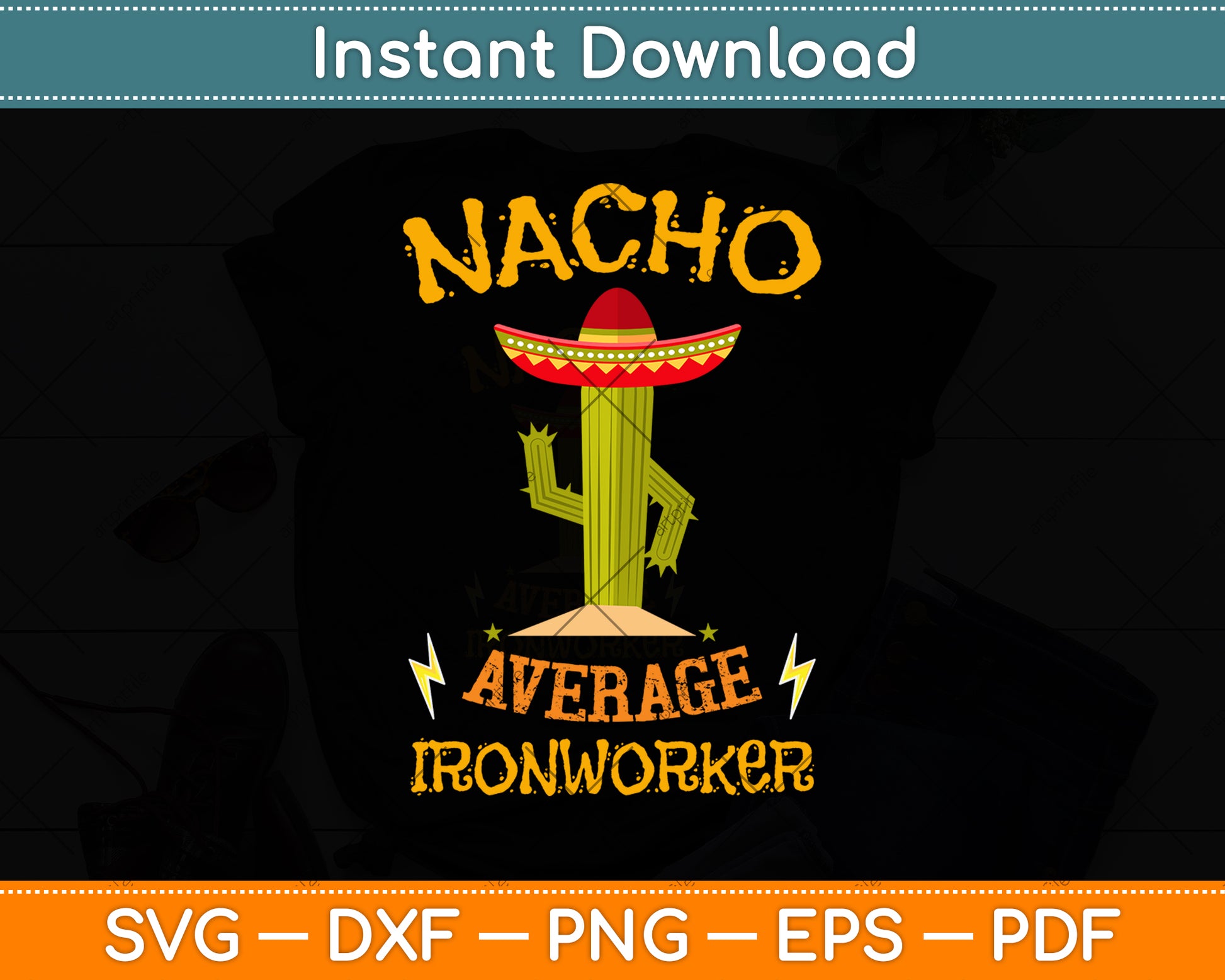 Nacho Average Contractor Svg Png Dxf Digital Cutting File