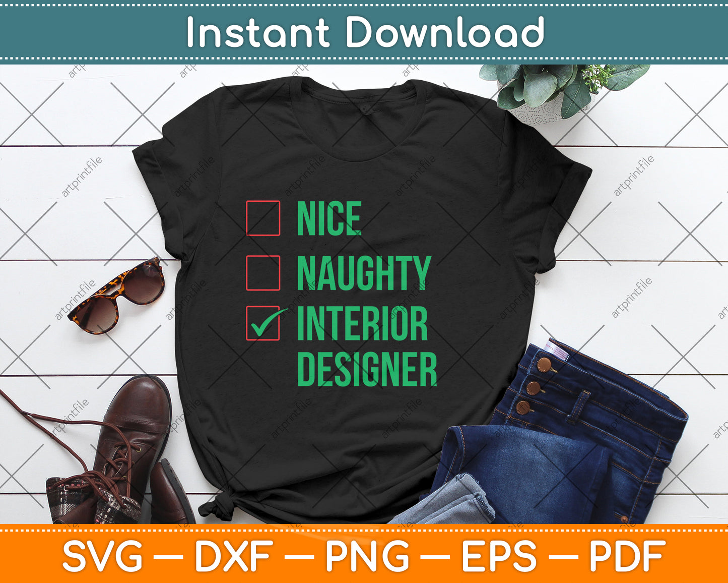 Nice Naughty Interior Designer Svg Png Dxf Digital Cutting File