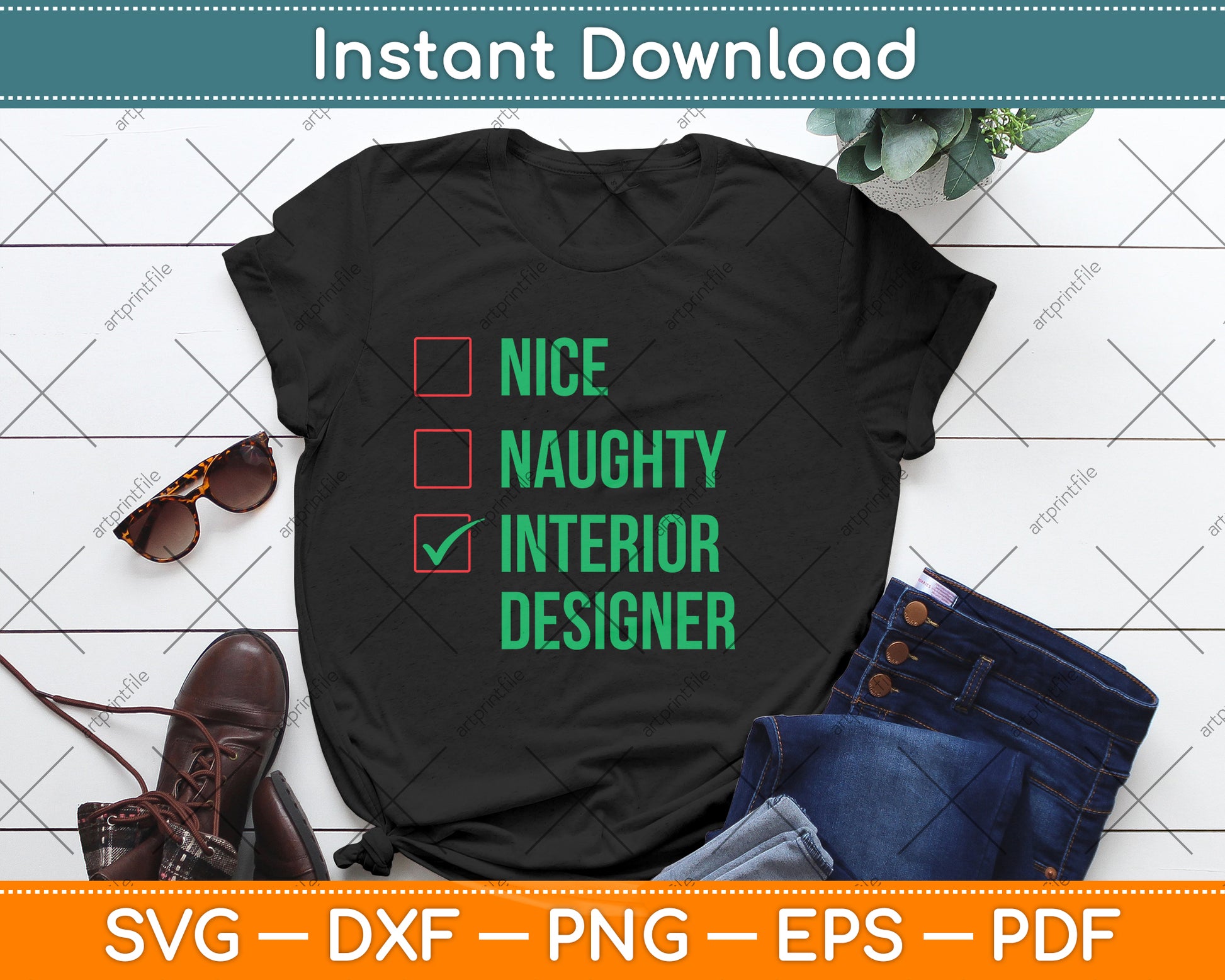 Nice Naughty Interior Designer Svg Png Dxf Digital Cutting File