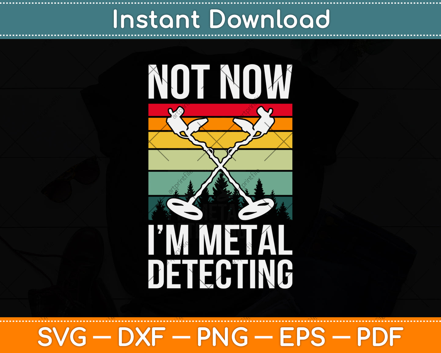 Not Now I’m Metal Detecting Svg Png Dxf Digital Cutting File