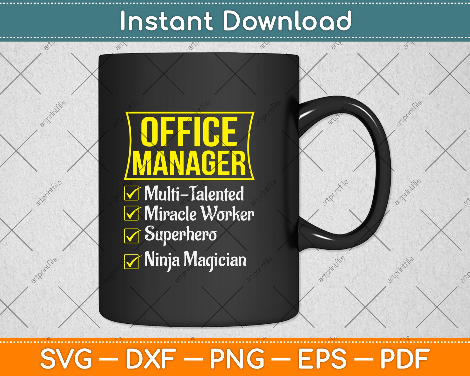 Office Manager Miracle Worker Superhero Ninja Funny Job Svg Png Dxf Cutting File