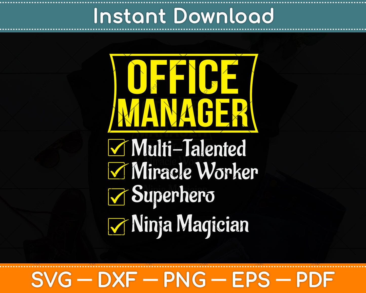 Office Manager Miracle Worker Superhero Ninja Funny Job Svg Png Dxf Cutting File