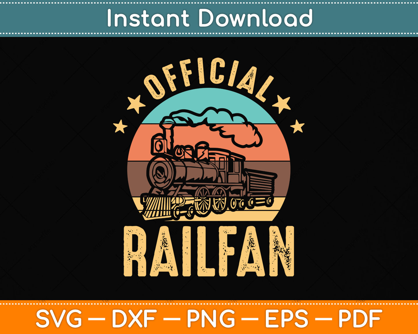 Official Railfan Funny Train Svg Png Dxf Digital Cutting File