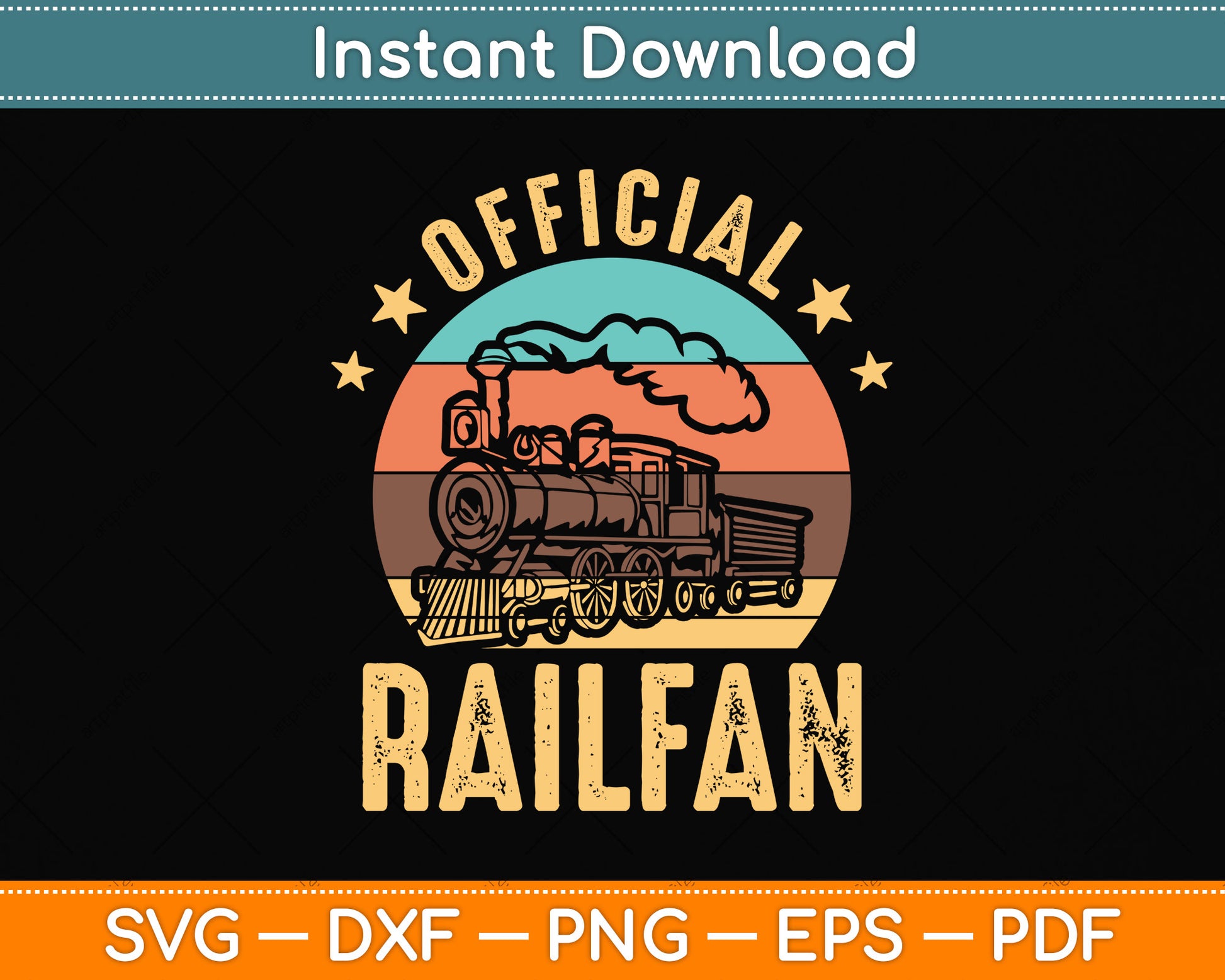 Official Railfan Funny Train Svg Png Dxf Digital Cutting File