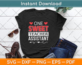 One Sweet Teacher Assistant Svg Png Dxf Digital Cutting File