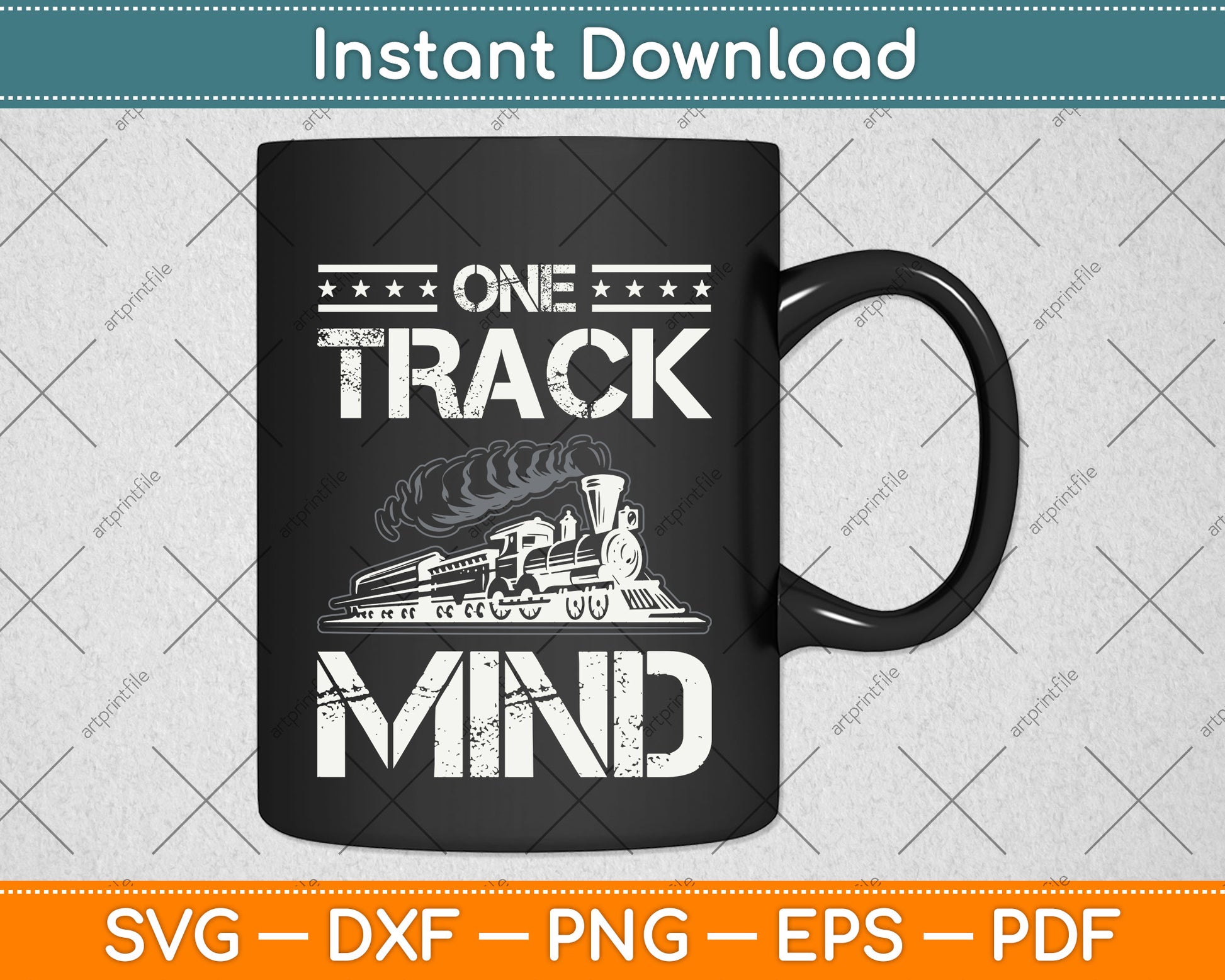 One Track Mind Train Funny Svg Png Dxf Digital Cutting File