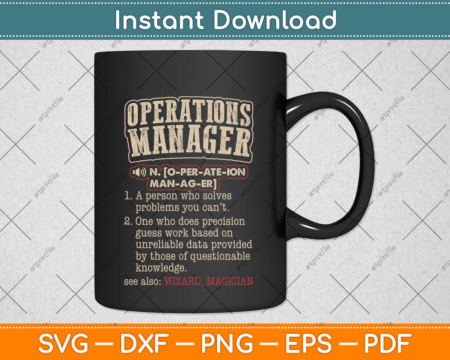 Operations Manager Funny Dictionary Definition Svg Png Dxf Digital Cutting File