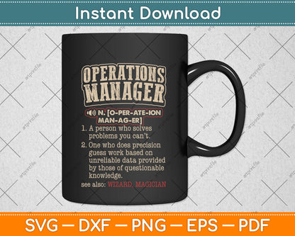 Operations Manager Funny Dictionary Definition Svg Png Dxf Digital Cutting File