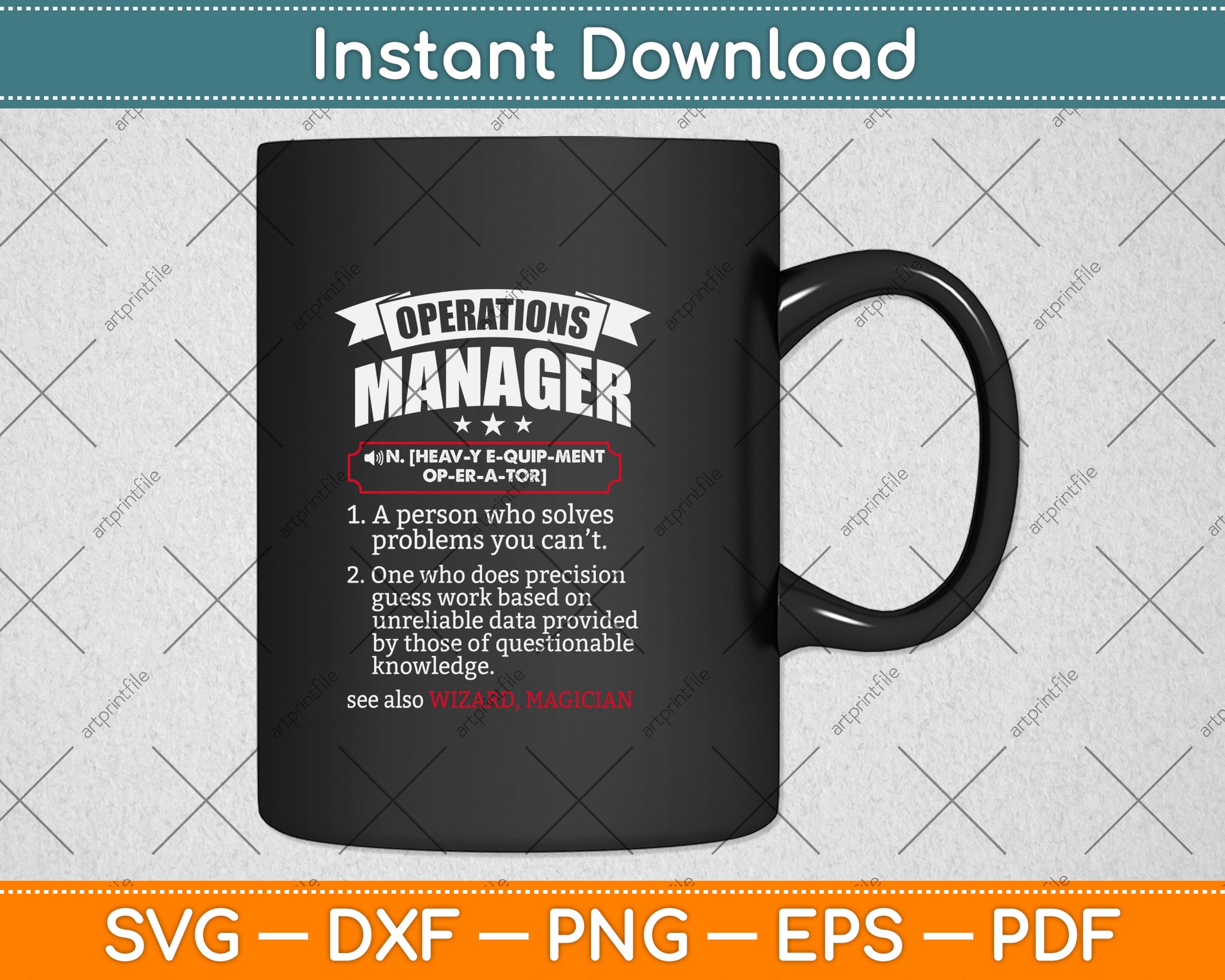 Operations Manager Funny Dictionary Definition Svg Png Dxf Digital Cutting File