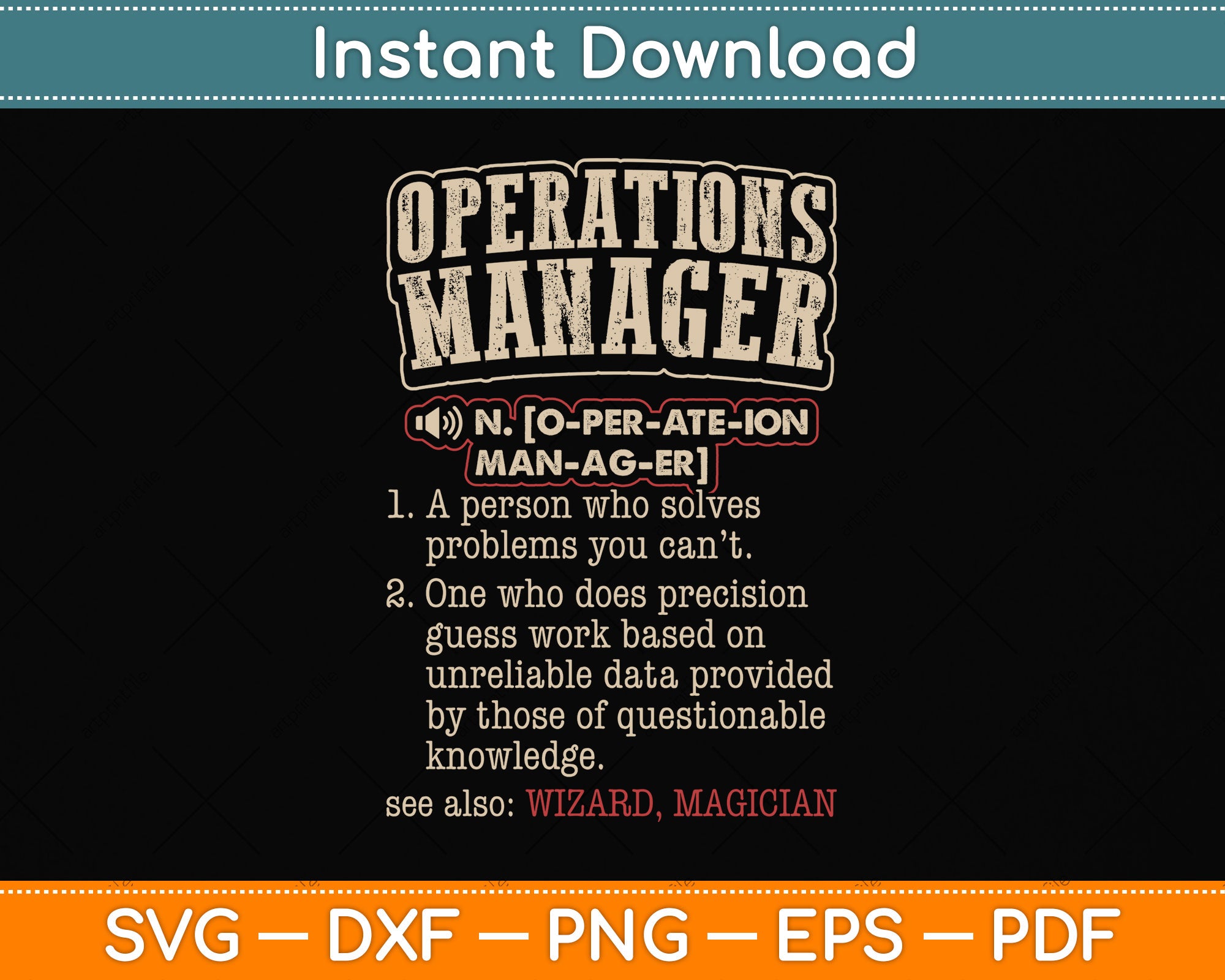 Operations Manager Funny Dictionary Definition Svg Cutting File ...