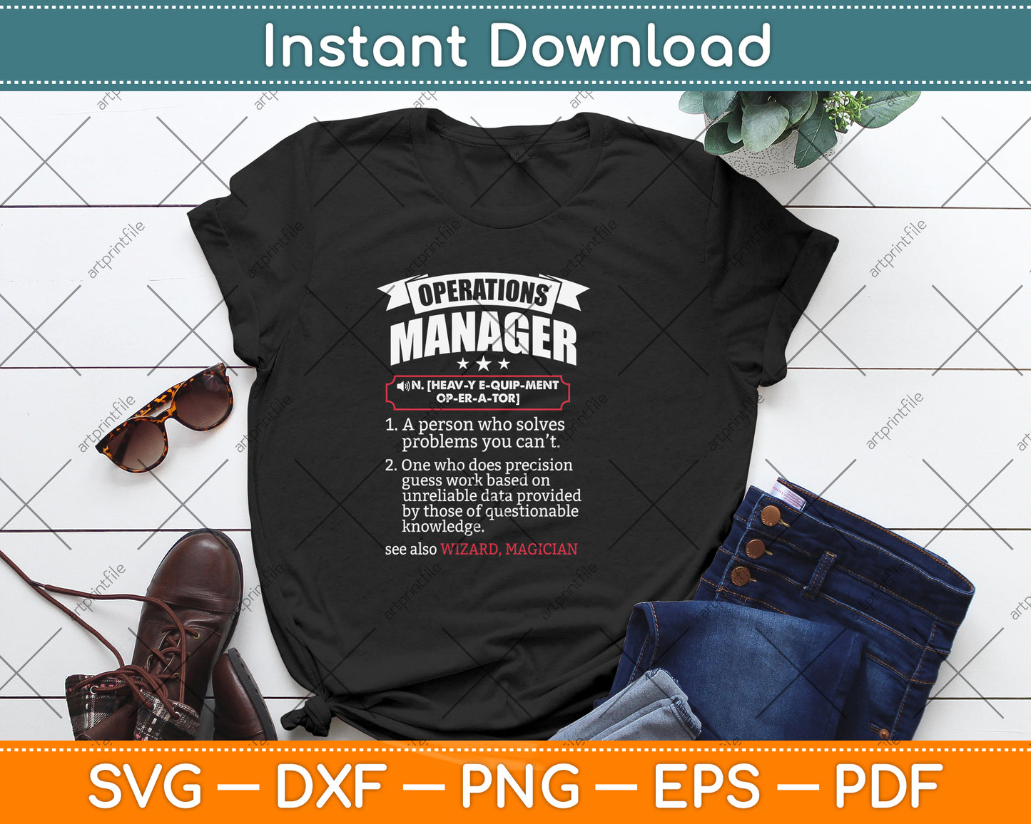 Operations Manager Funny Dictionary Definition Svg Png Dxf Digital Cutting File
