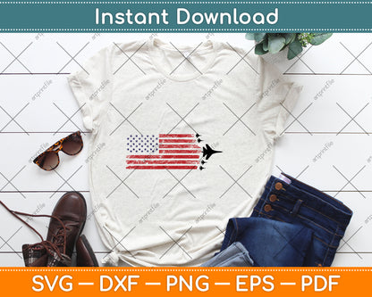 Patriotic Vintage American Flag F-16 Formation Svg Png Dxf Digital Cutting File