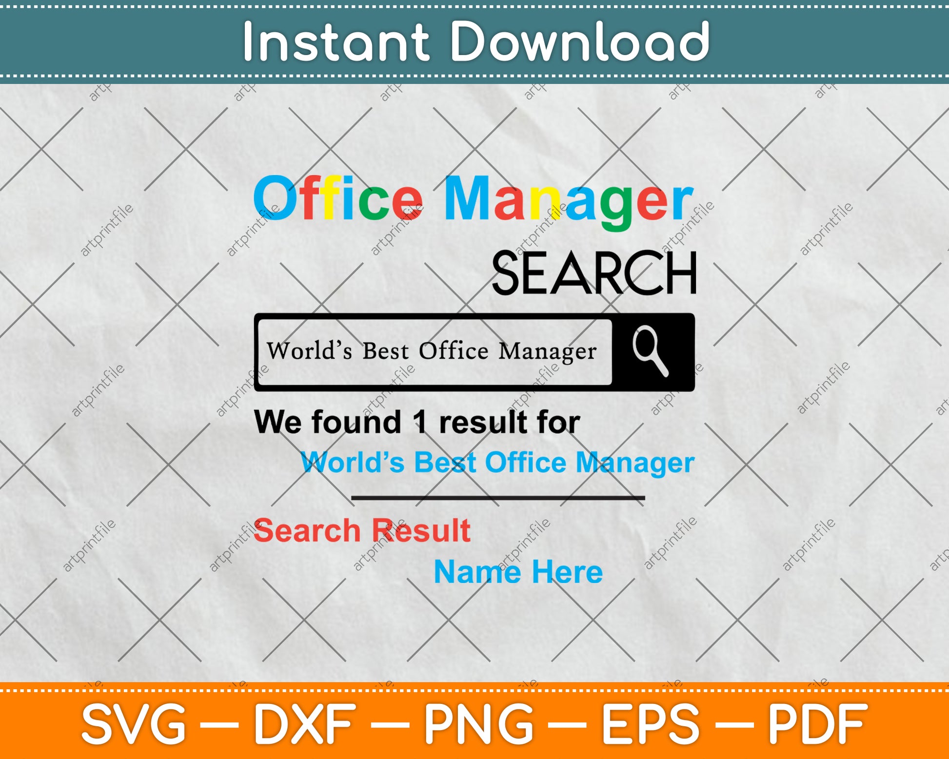 Personalized Office Manager Svg Png Dxf Digital Cutting File