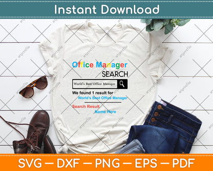 Personalized Office Manager Svg Png Dxf Digital Cutting File
