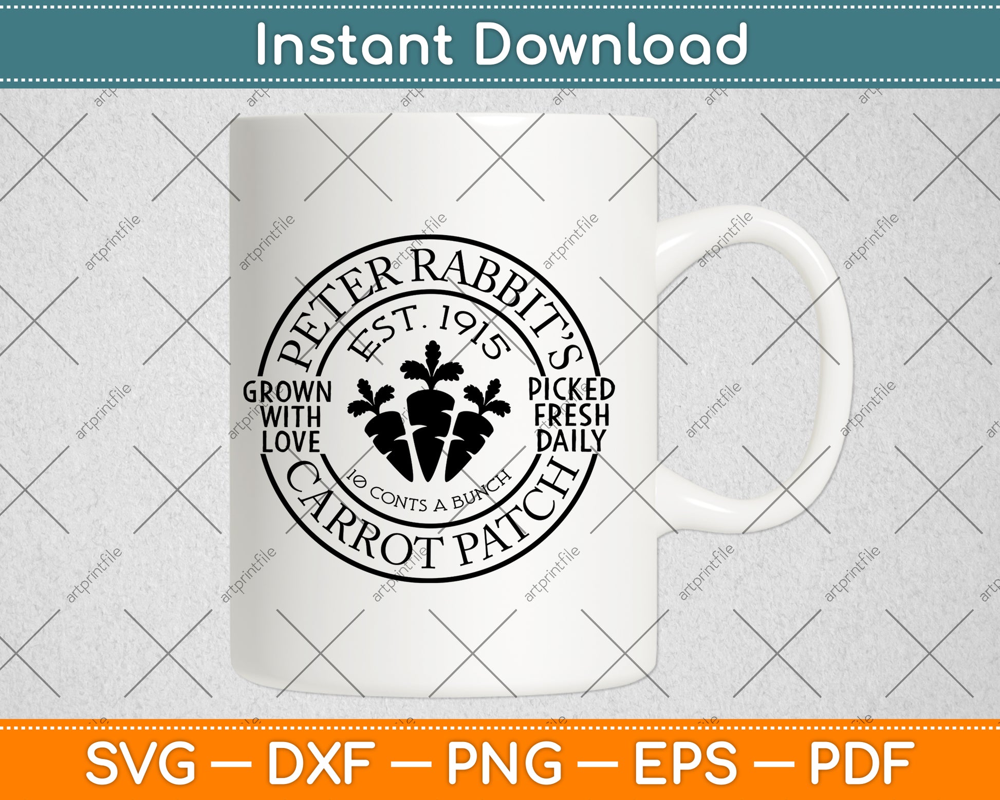Peter Rabbit’s Carrot Patch Svg Png Dxf Digital Cutting File
