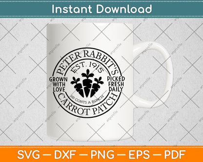 Peter Rabbit’s Carrot Patch Svg Png Dxf Digital Cutting File