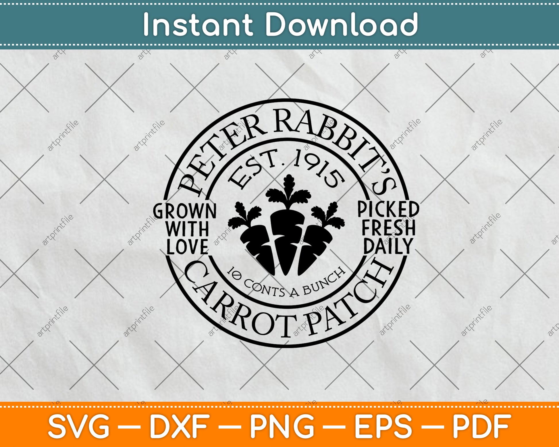 Peter Rabbit’s Carrot Patch Svg Png Dxf Digital Cutting File