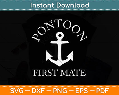 Pontoon First Mate Boat Svg Png Dxf Digital Cutting File