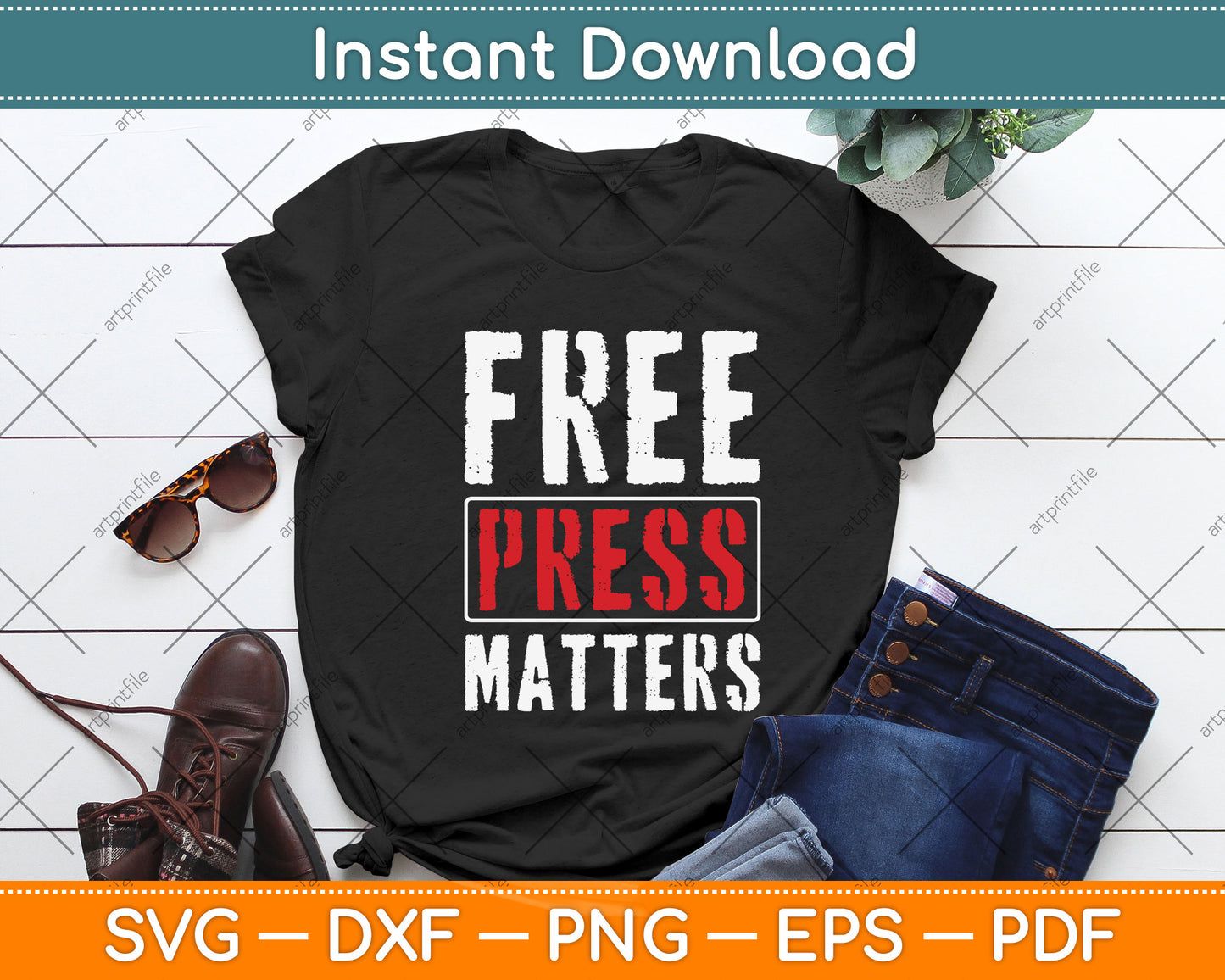 Press Free Matter Journalism Freedom Reporter Svg Png Dxf Digital Cutting File