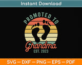 Promoted To Grandma Est. 2023 Grandmother Svg Png Dxf Digital Cutting File