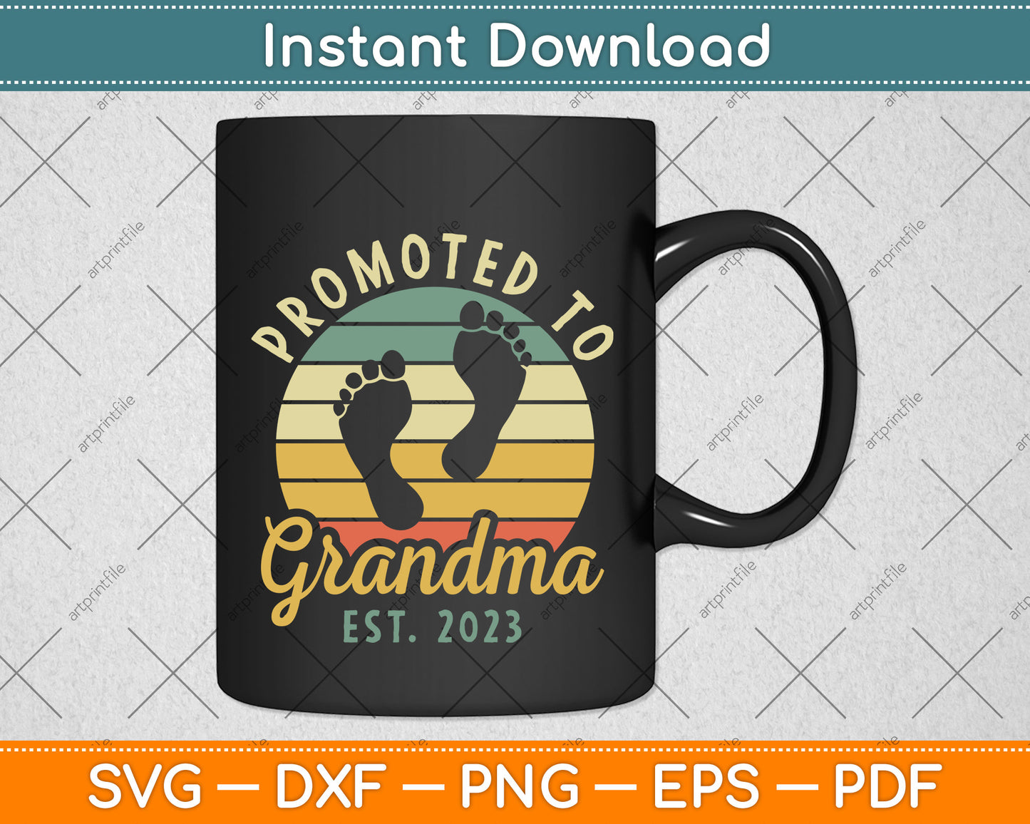 Promoted To Grandma Est 2023 Svg Png Dxf Digital Cutting File