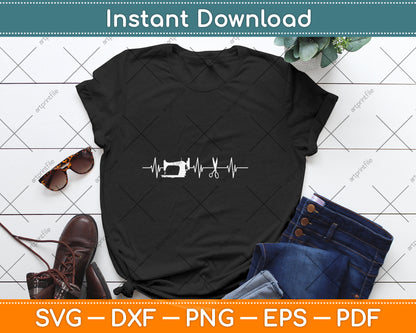 Quilter Sewing Heartbeat Svg Design Cutting File