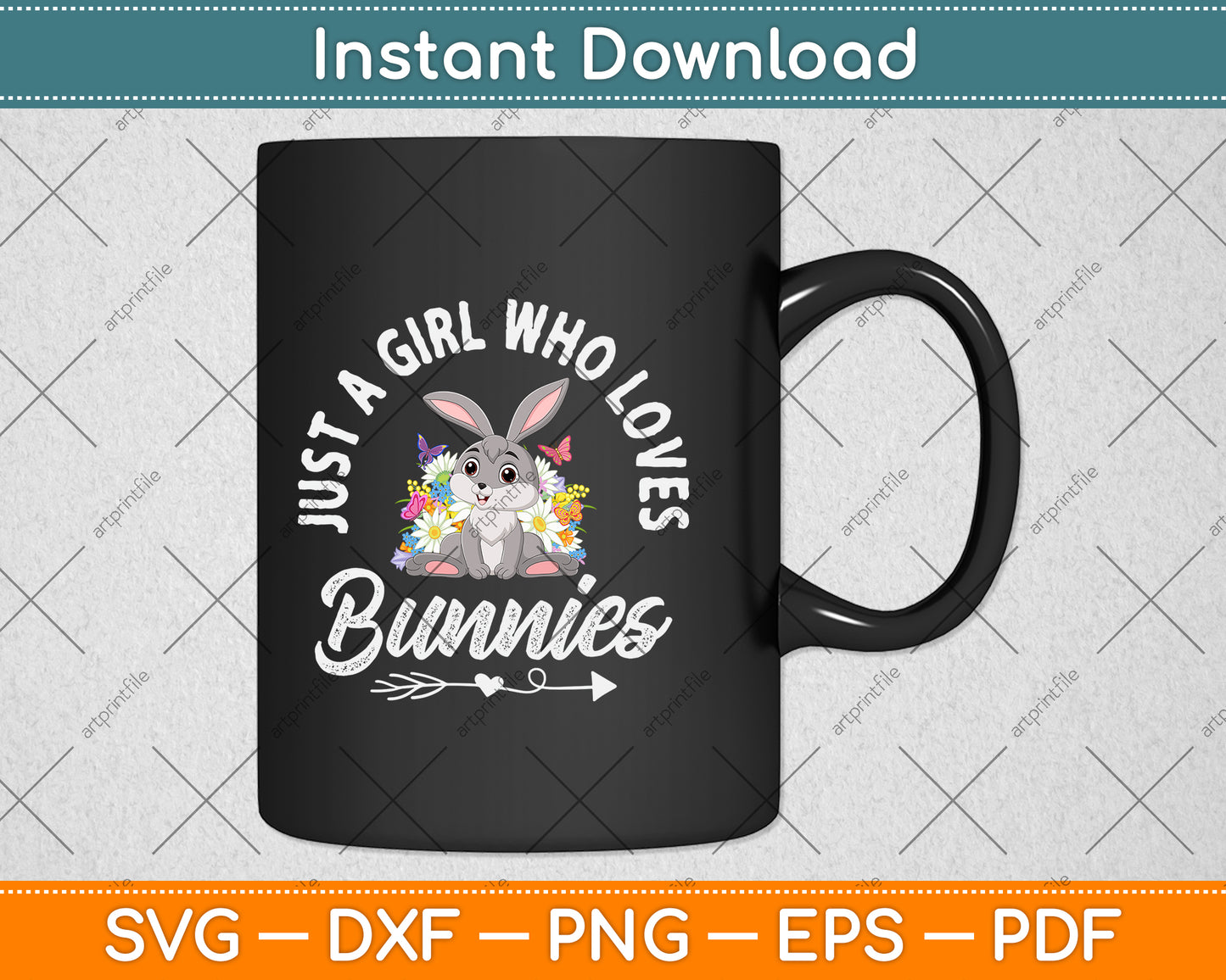 Rabbits Just A Girl Who Loves Bunnies Svg Png Dxf Digital Cutting File