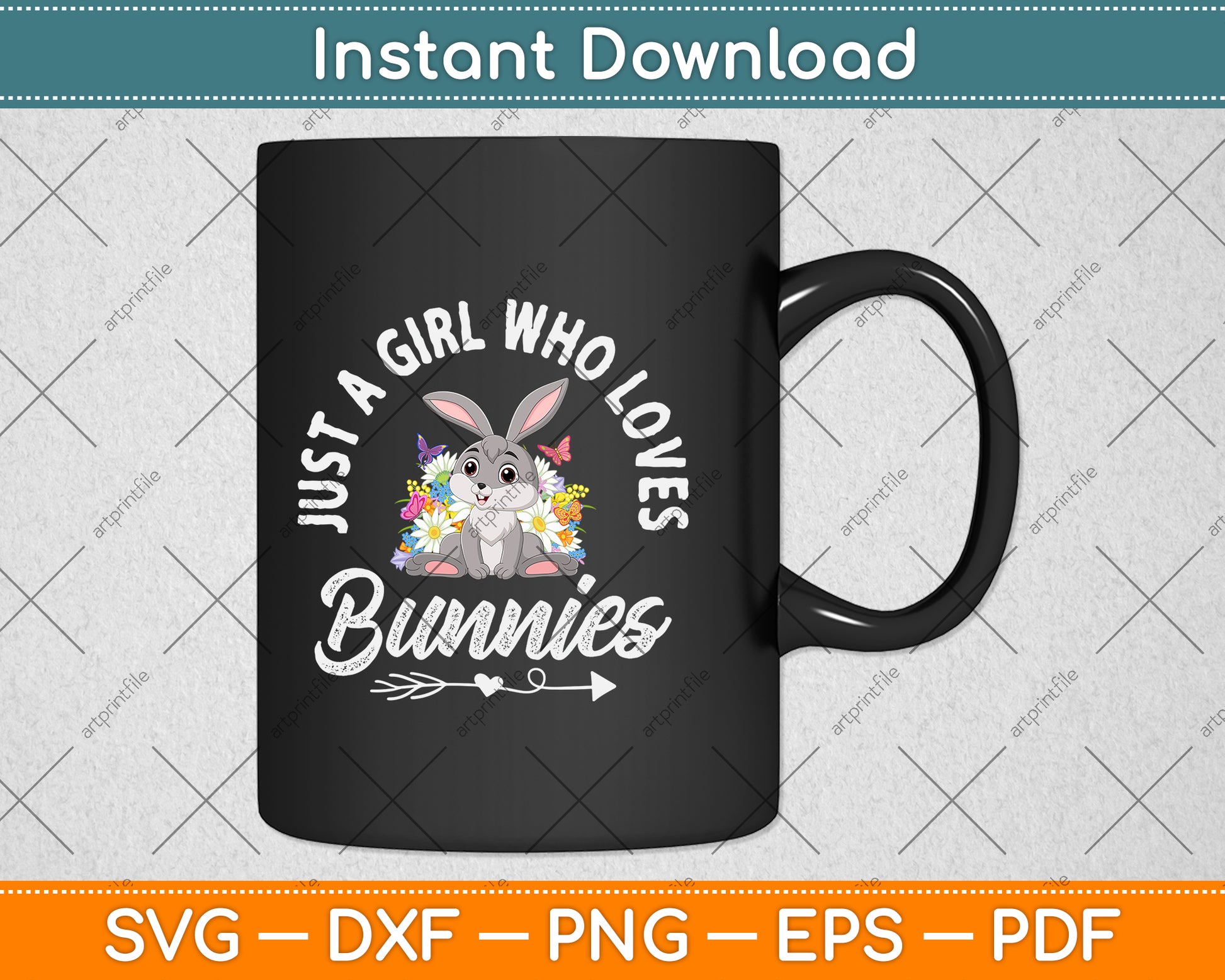 Rabbits Just A Girl Who Loves Bunnies Svg Png Dxf Digital Cutting File