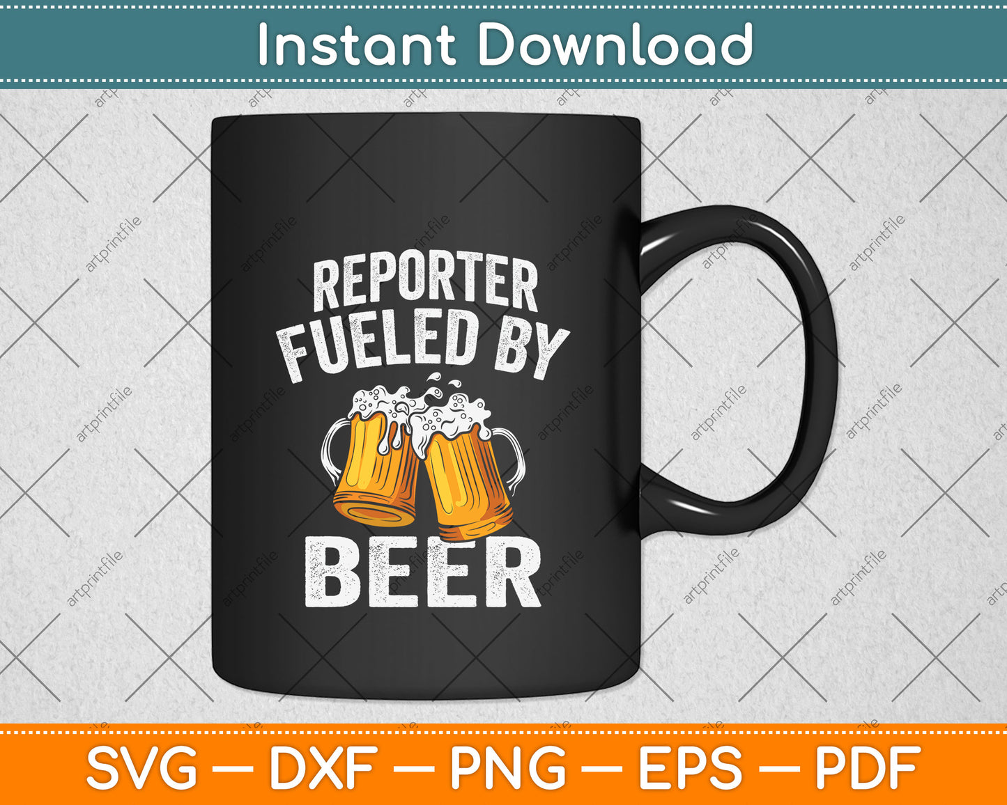 Reporter Fueled By Beer Funny Beer Lover Reporter Svg Png Dxf Digital Cutting File