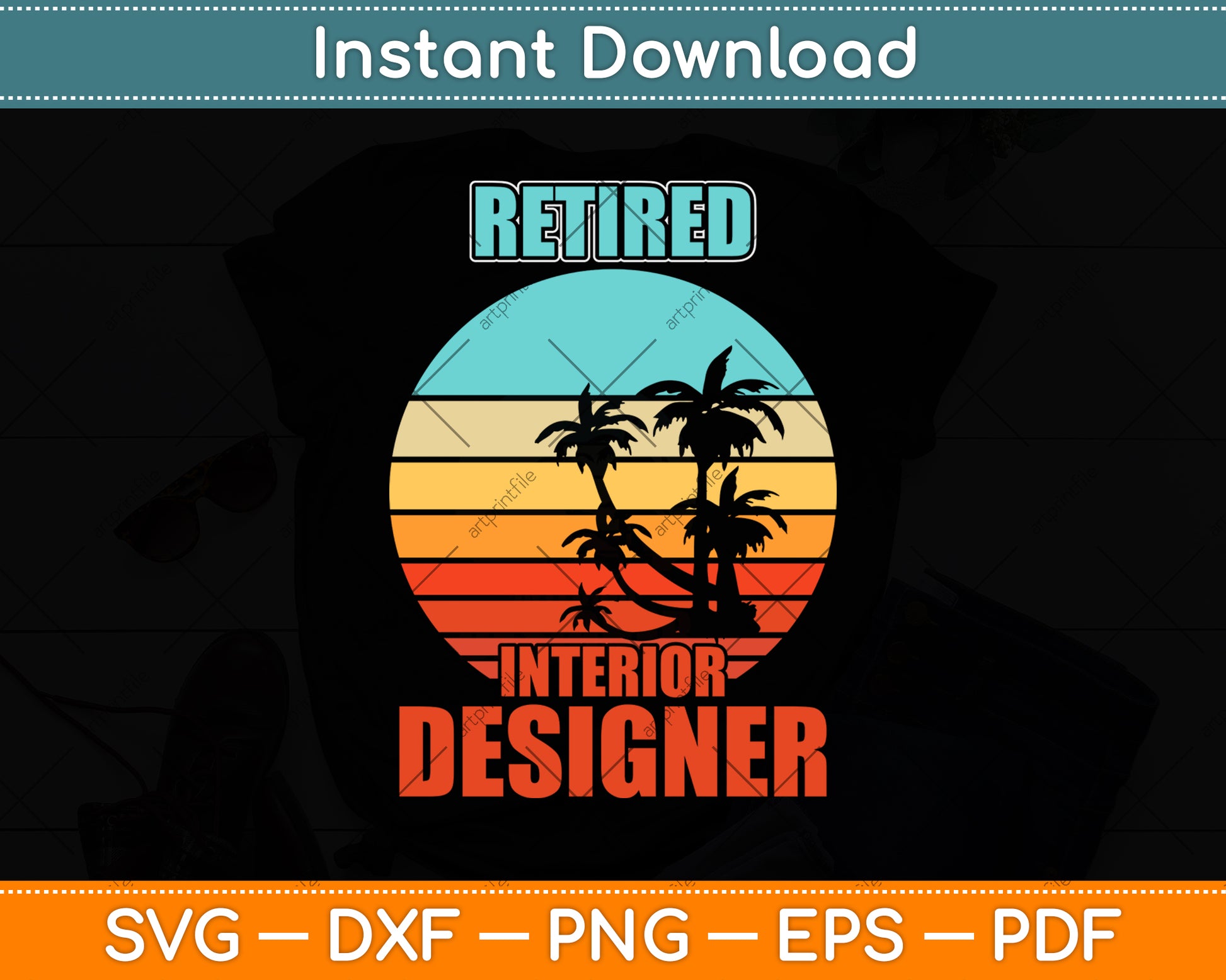 Retired Interior Designer Retirement Svg Png Dxf Digital Cutting File