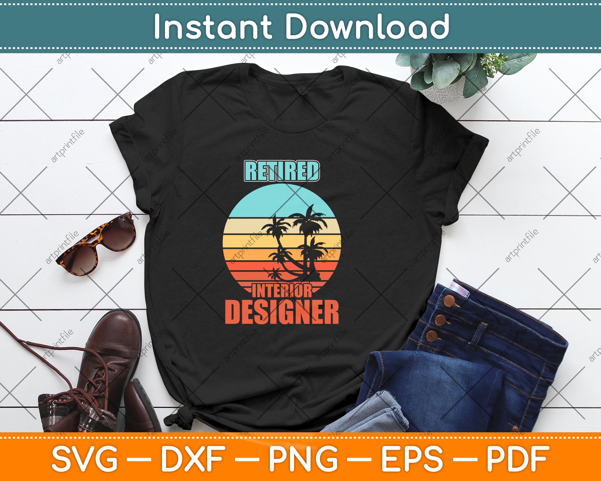 Retired Interior Designer Retirement Svg Png Dxf Digital Cutting File