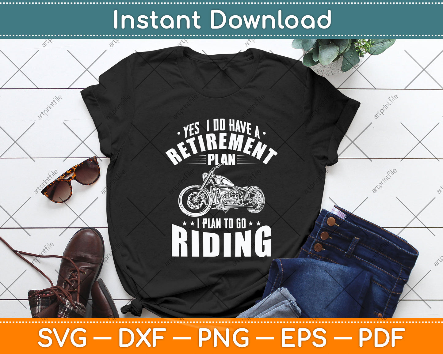 Retirement Plan To Go Riding Gift Motorcycle Riders Biker Svg Digital Cutting File