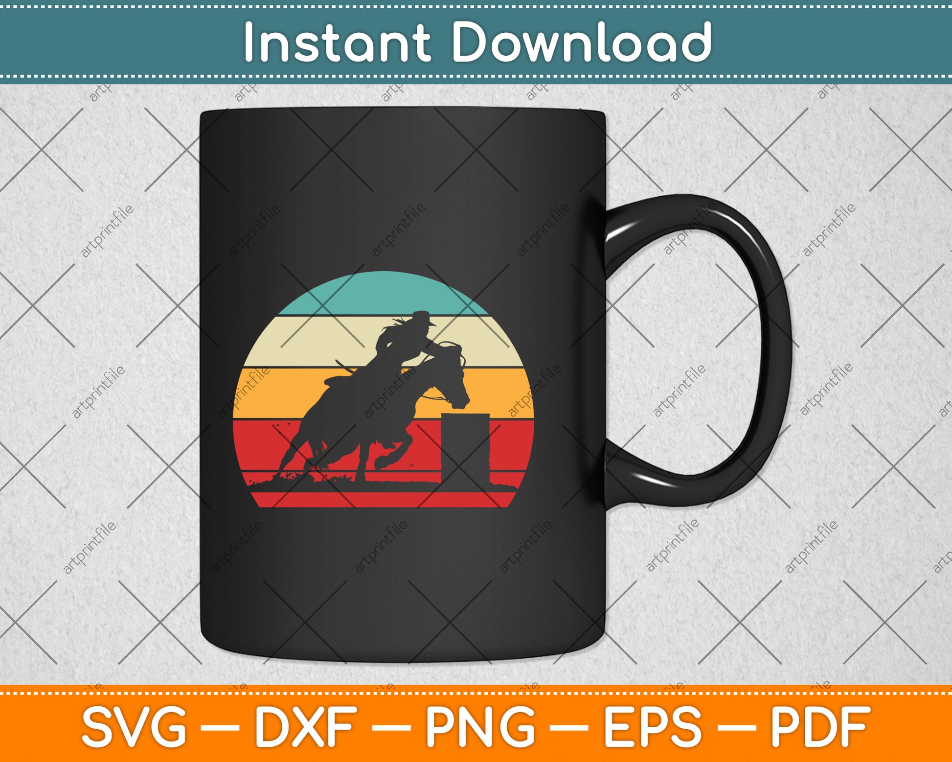 Retro Barrel Racing Show - Vintage Barrel Racer Svg Png Dxf Digital Cutting File