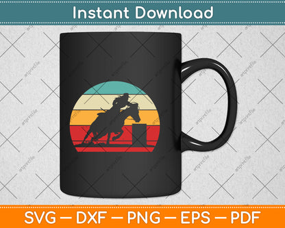 Retro Barrel Racing Show - Vintage Barrel Racer Svg Png Dxf Digital Cutting File