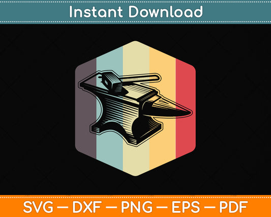 Vintage Retro Blacksmith Svg Png Dxf Digital Cutting File