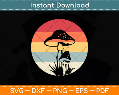 Retro Mushroom Hunting Svg Png Dxf Digital Cutting File